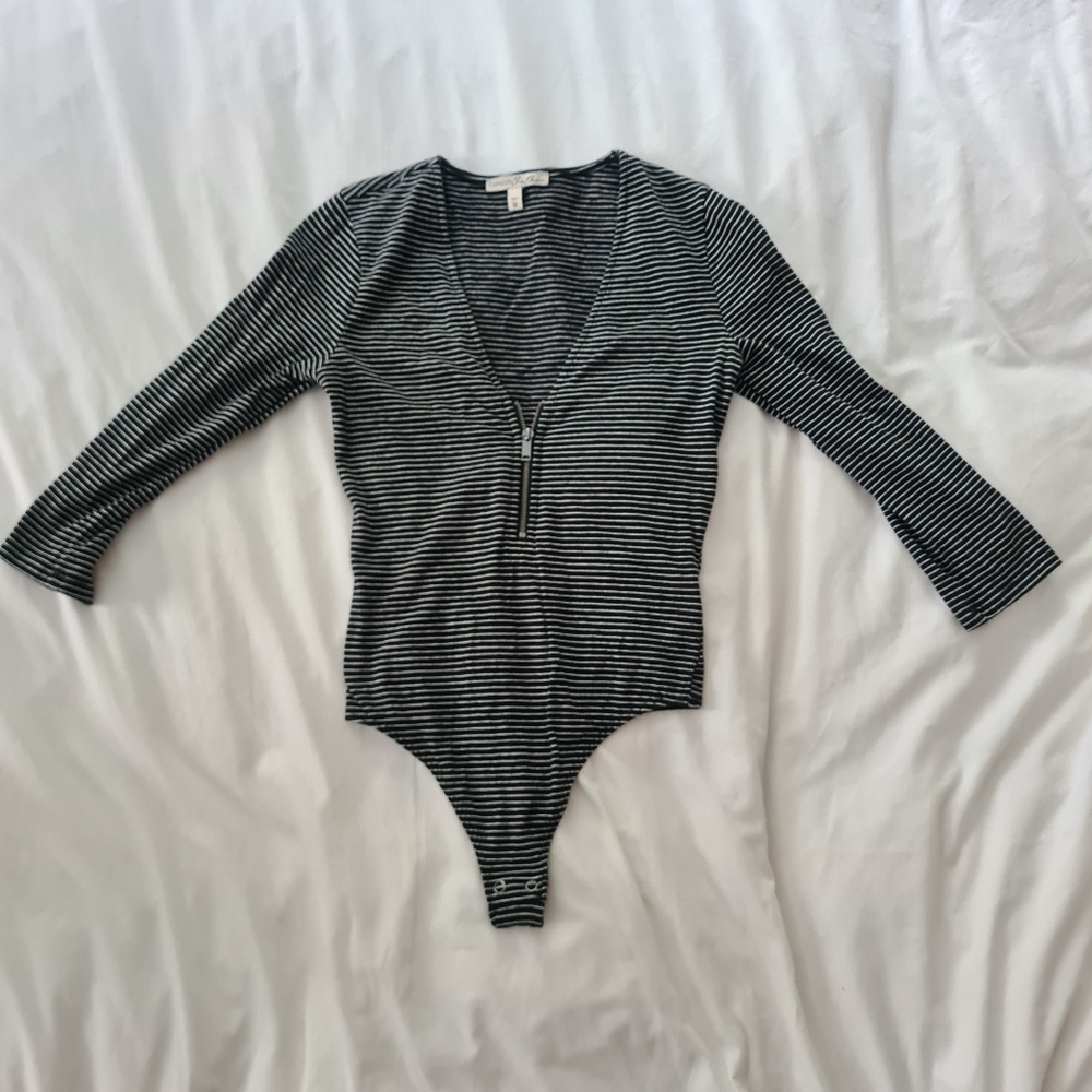Express striped thong bodysuit